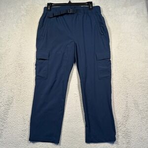 Eddie Bauer Capri Hiking Cargo Pants Womens 6 Blue Belted Gorpcore Utility